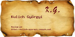 Kulich Györgyi névjegykártya