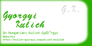 gyorgyi kulich business card